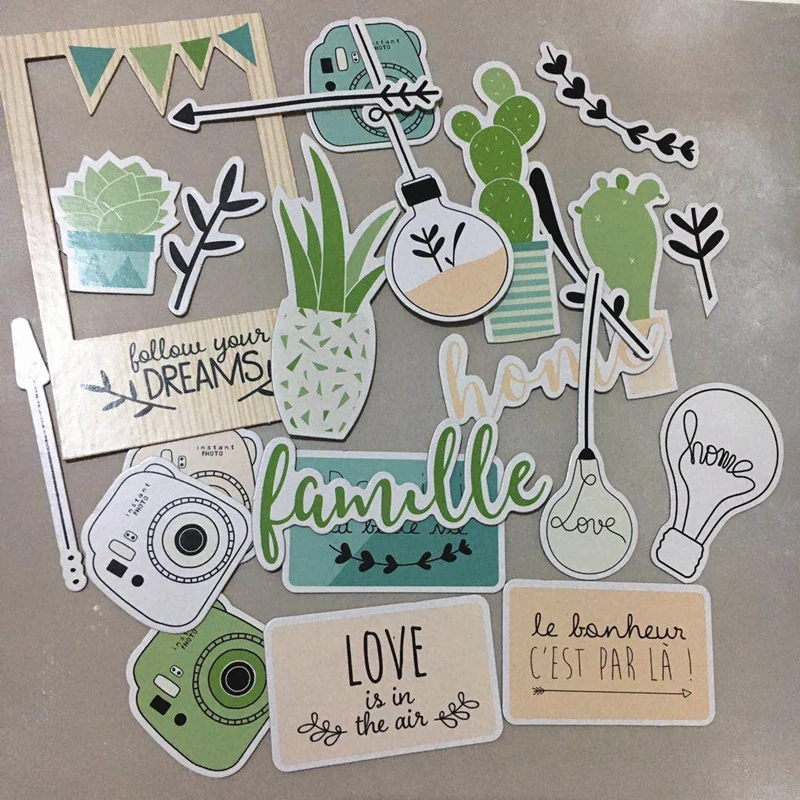 24 шт маленькие вещи в домашней кардштоке высечки для скрапбукинга счастливый