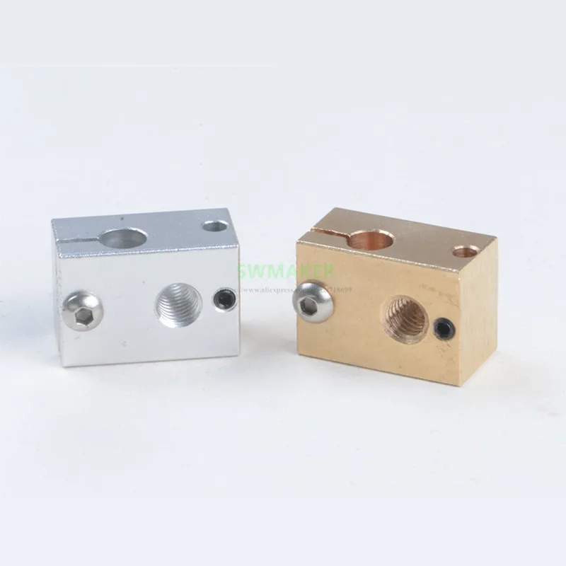 1pcs High Temperature Brass/Aluminium alloy V6 cartridge type heater block for thermistor/PT100 sensor hotend 3D printer | Компьютеры и