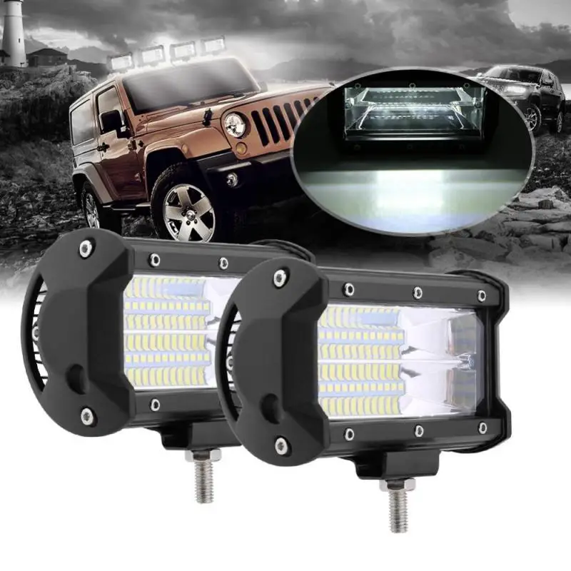 2pcs 10-30V 5in 72W LED Car Work Light Bar DRL Flood Beam Lamp Suv Driving Motorcycle for Off Road Tractor Trucks | Автомобили и
