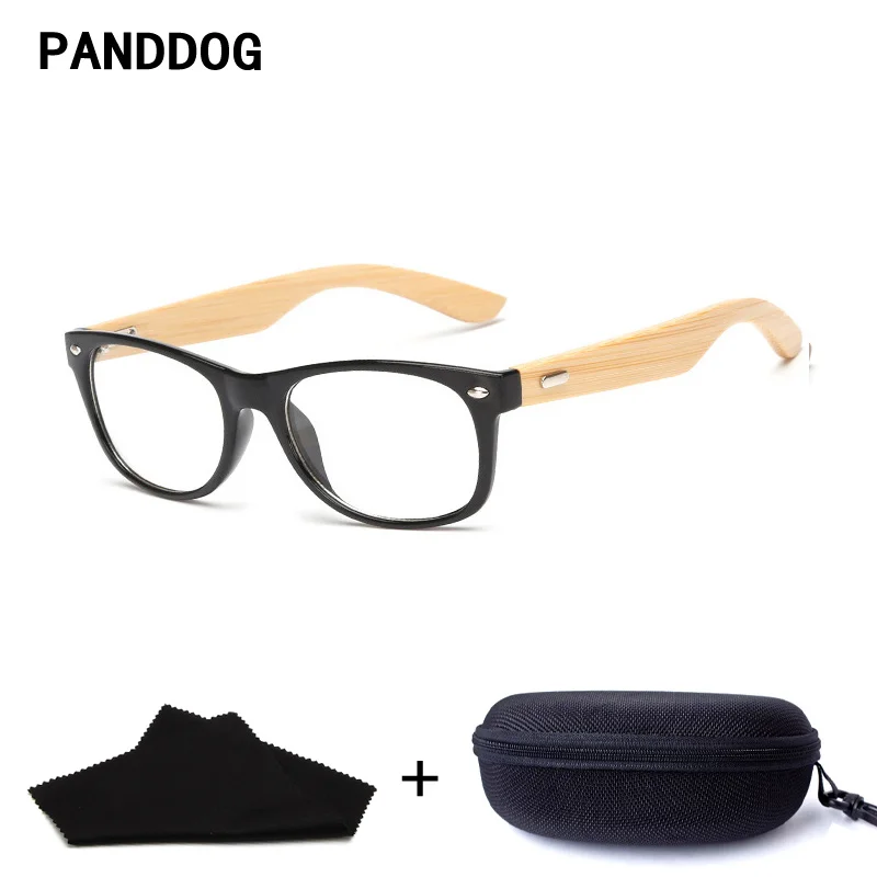 Panddog Очки прозрачный деревянные бамбука очков Рамки очки прозрачные модные Для