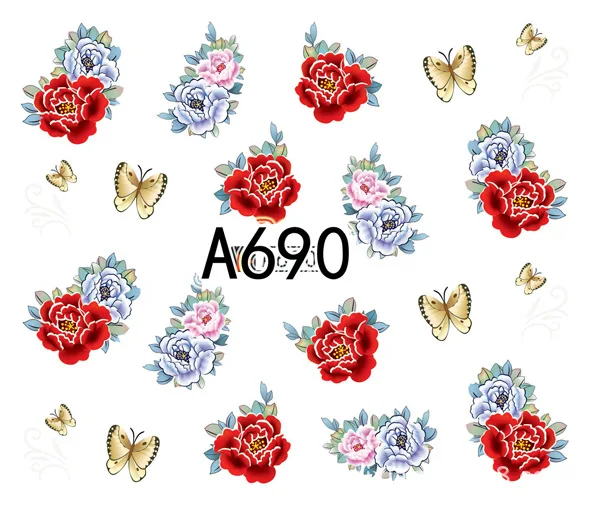 50 Sheets Nail Art Water Transfer Stickers Mixed Designs Beauty Flower Watermark On Nails Tips Decals Wraps Nail Art Tools