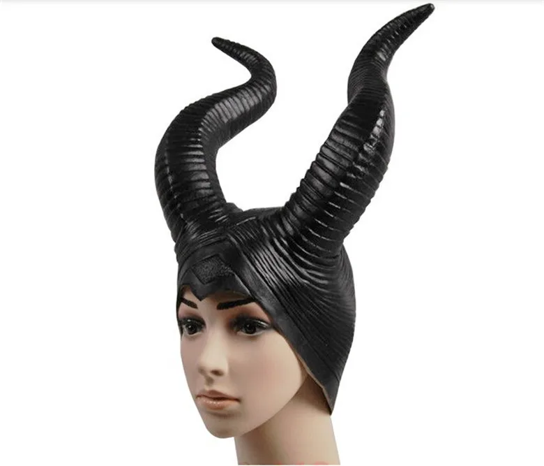 2016 модный Натуральная латекс джоли maleficent рога взрослых женщин хеллоуин костюм