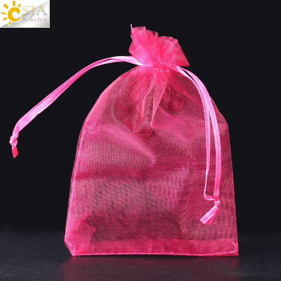 Rose Red Csja мешочки для рисования шелковые мешочки подарочные мешочки из органзы Свадебная вечеринка бижутерия для декорирования упаковка красный разноцветный 10 шт./лот F635 - Цвет: Rose Red