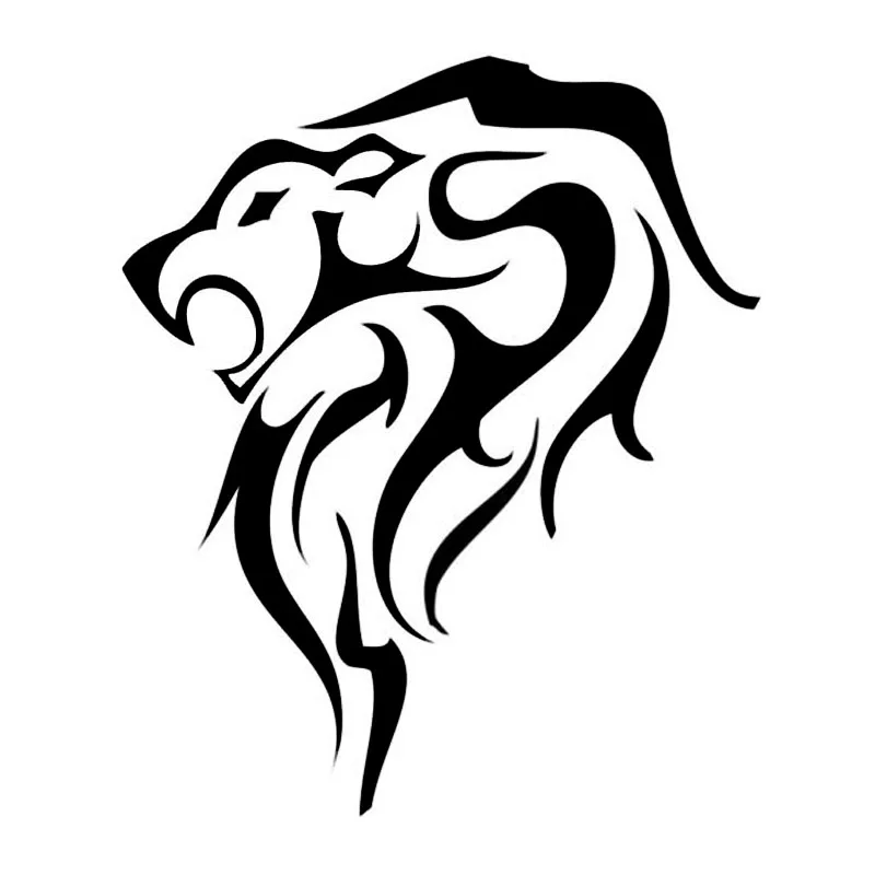 

11.1*13.2CM Art Design Lion Vinyl Car Sticker Car Styling Bumper Decal Accessories Black/Silver S1-2594