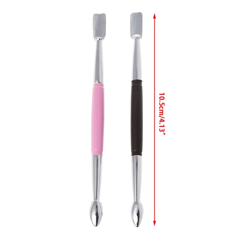 

Stainless Steel Cuticle Nail Pusher Spoon Remover Manicure Pedicure Care Tool Random color 1Pc