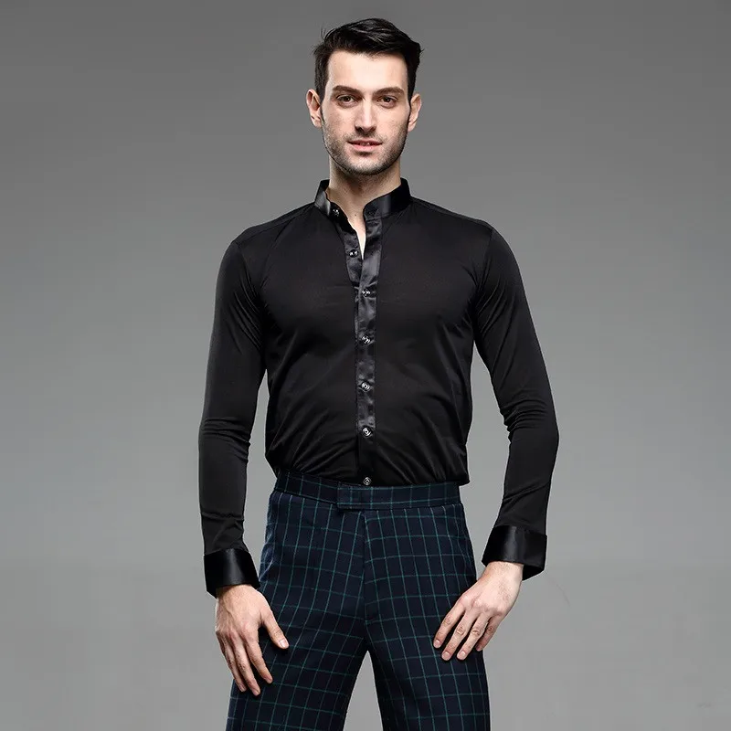 Мужские рубашки для латиноамериканских танцев Мужская одежда бальных мужские