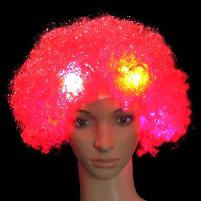 Светодиодный светильник парик могавк Mohican hair Рождество Хэллоуин парики Косплей