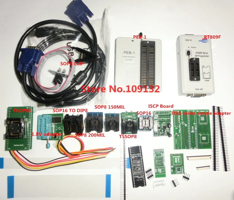RT809F с 12 адаптерами+ PEB-1+ PEB-1 Плата расширения