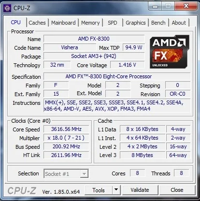 Бесплатная доставка Восьмиядерный процессор AMD FX 8300 3 3G/8M/95W разъем AM3 +