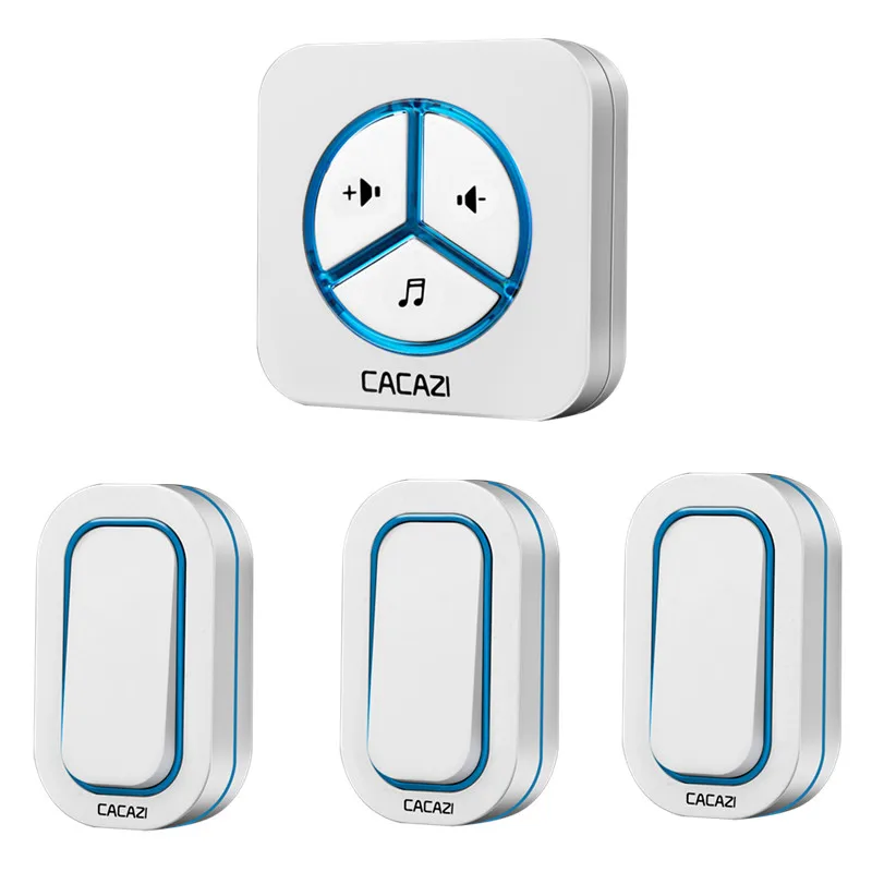 

CACAZI doorbell 280M remote AC 110-220V US/EU/UK Plug Wireless Door bell 48 rings door chime 3 waterproof buttons+1 receiver
