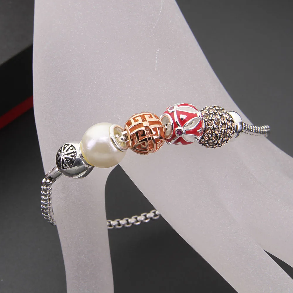 

Thomas KM Bead Female Bracelet With Pearl ETHNIC Great Blessing Symbol Bead, Glam Style Bracelet For WomenTS KB407