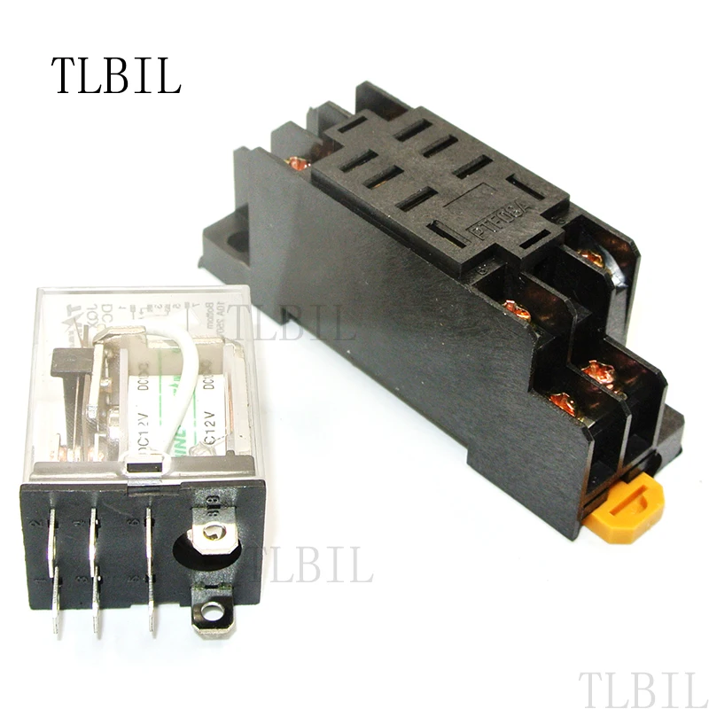 1 компл./лот DC 24 V Катушка Мощность реле DPDT 8 контактов LY2 JQX 13F 10A 240VAC/28VDC с