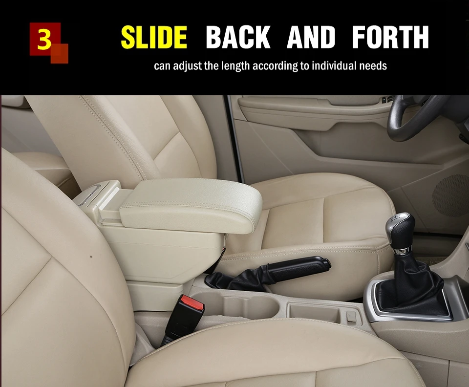 Для Ford Focus 2 Mk2 2005-2011 подлокотник коробка вращающийся из искусственной кожи центральный ящик для хранения с подстаканником пепельница USB в