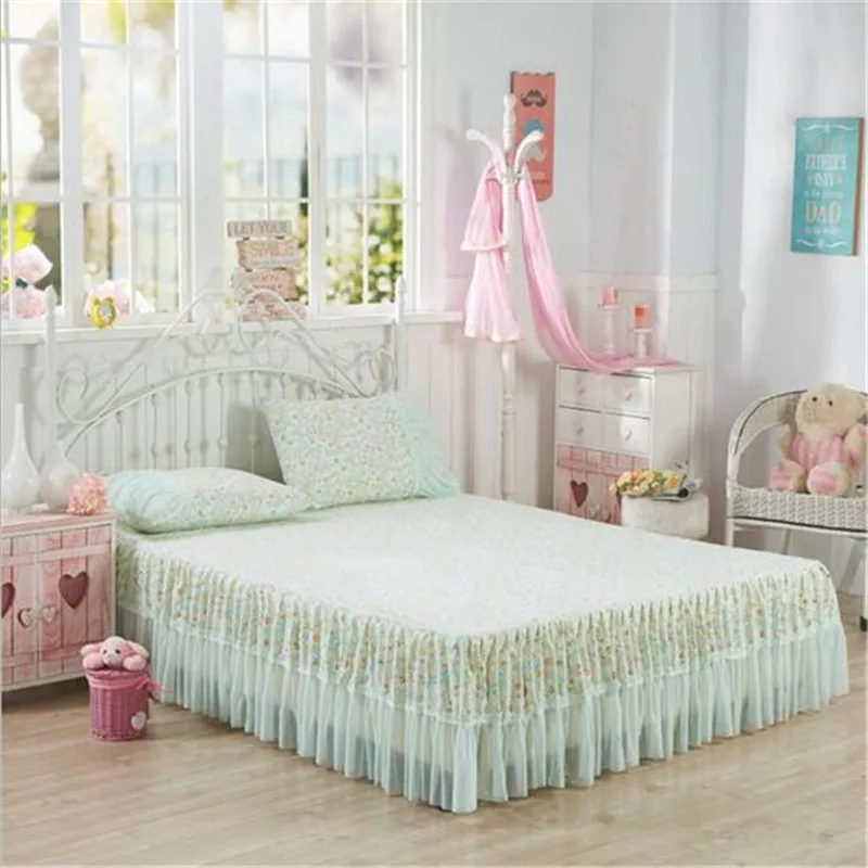 Шелковая юбка-кровать с рисунком пиона 3 шт. простыни покрывала двухслойные