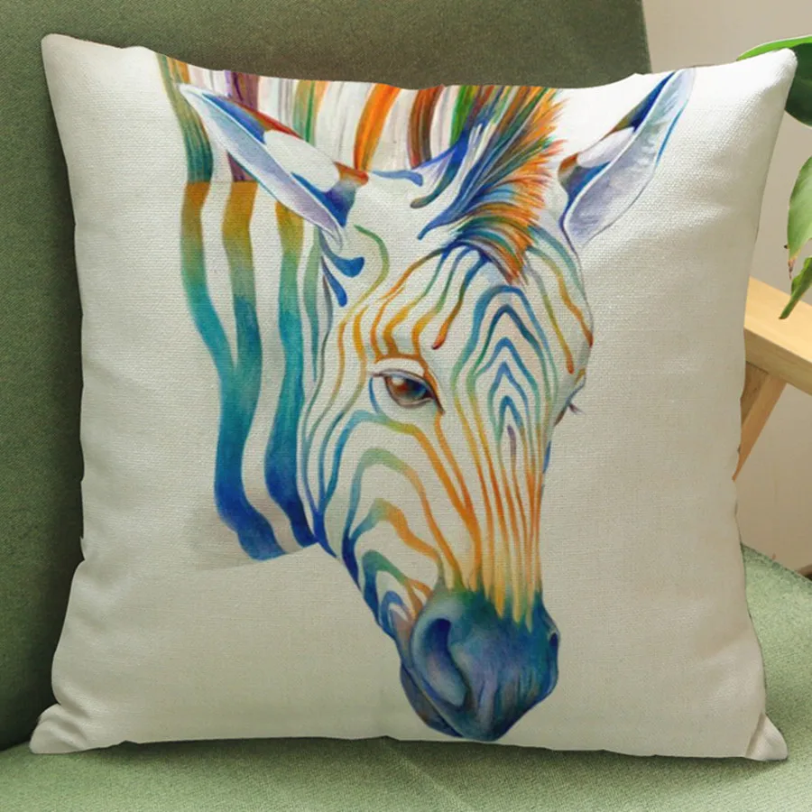 Наволочка для подушки с изображением слона зебры животных осьминога рыбы дома
