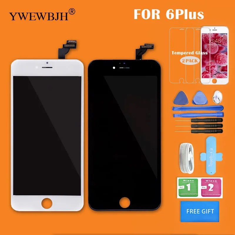 

YWEWBJH Grade AAA LCD Touch Screen For iPhone 6 Plus Display Assembly No Dead Pixel Replacement Parts 5.5 inch Black White