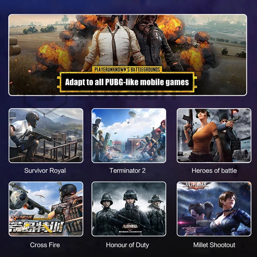 PUBG контроллер геймпад Pubg мобильный триггер L1R1 джойстик для шутеров игровой коврик держатель телефона кулер вентилятор с 2000/4000 мАч power Bank