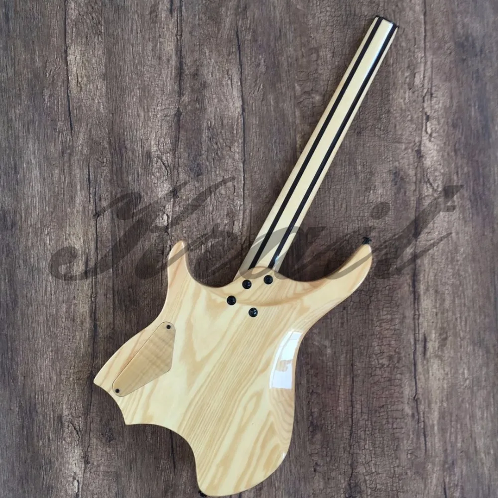 Безголовая электрогитара из ясеня, клена, шеи birdeye fret, 6 струн, безголовая гитара, burl, кленовый топ
