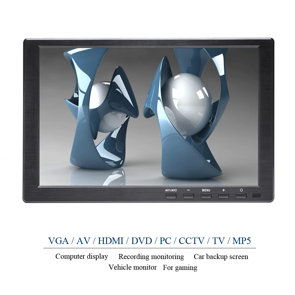 Podofo 10 1 &quotips FHD цифровой экран lcd автомобильный монитор PC/tv/DVD MP5 плеер HDMI/VGA/AV/USB/SD