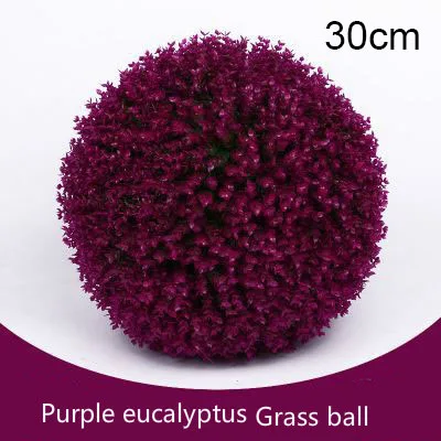 purple 30cm Несколько размеров искусственные растения эвкалипт Милан пластиковый шар домашний бонсай свадебное украшение DIY макет торгового центра наружная трава - Цвет: purple 30cm