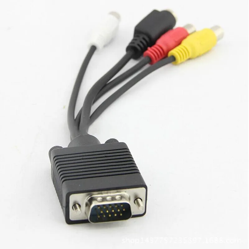 VGA в S видео 3 RCA Женский конвертер композитный AV ТВ выход Кабель адаптер для ПК