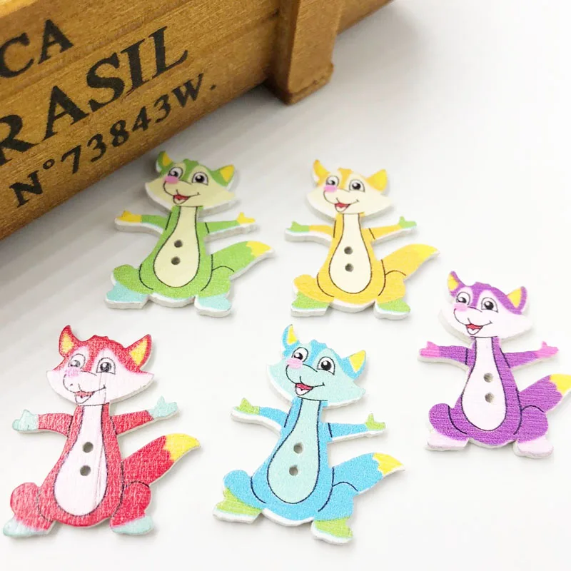 50PCs Wooden Sewing Buttons Scrapbooking 2 Holes 32X27mm Costura Botones Decorate WB577 | Дом и сад