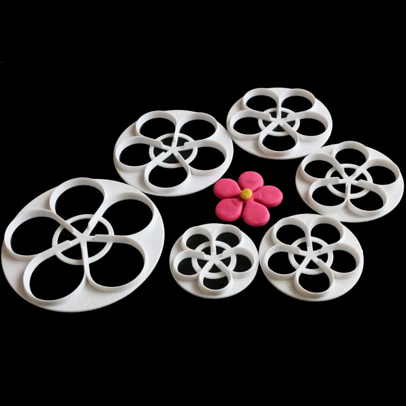 

6pcs/set Rose Plum Flower Cake Fondant Cutter Biscuit Cookie Mold Mould DIY Baking Decorating Tool