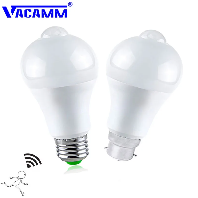 Vacamm 4 шт. E27 B22 LED PIR датчик движения энергосберегающий ночник 12 Вт 18 света для