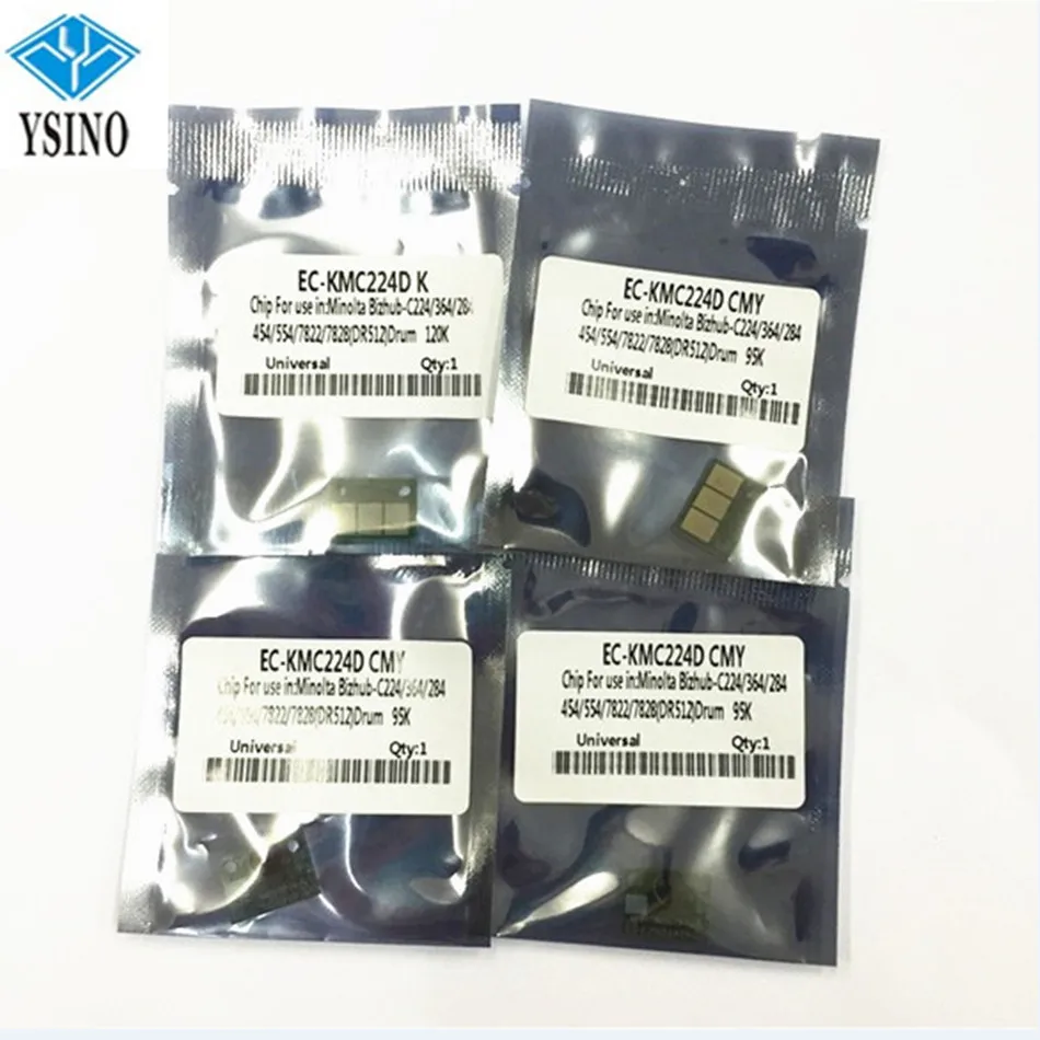 4 комплекта X CMYK DR 512 DR512 чип барабанного блока для Konica Minolta Bizhub C224 C364 C284 C454 C554 C7822
