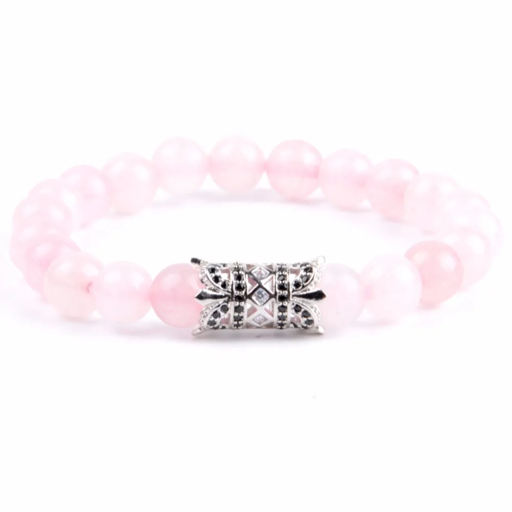 Модный матовый браслет из натурального камня с бусинами черного агата