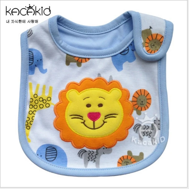 2 pieces / new boys girls children all kinds of cute cartoon three-layer waterproof three-dimensional embroidery towel bib drool | Детская
