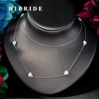 hibride luxury aaa cubic zircon pave dubai double link sweater chain necklace for women wedding accessories n 789