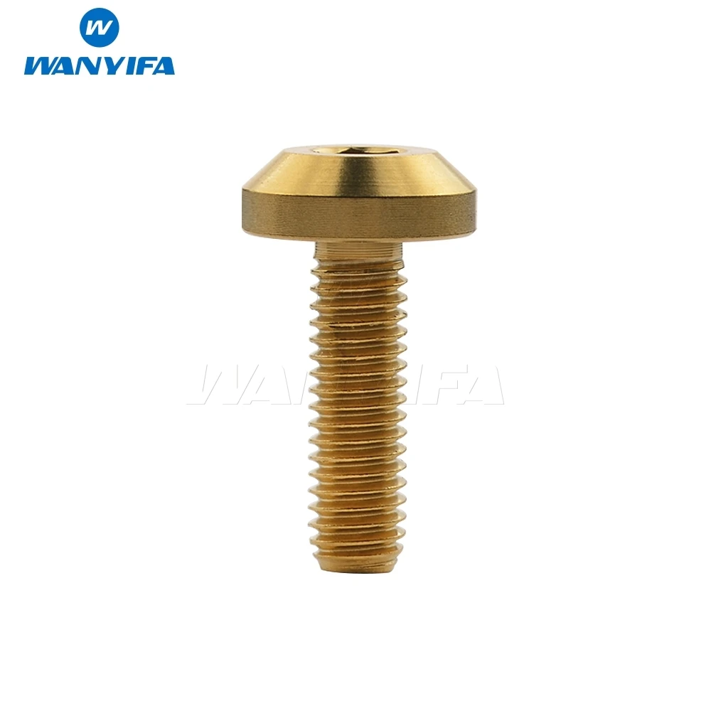 Титановый "Wanyifa" Ti M6 x 12 15 20 25 30 35 мм шестигранный ключ с конической головкой Болт Винт для велосипеда мотоцикла тормоза