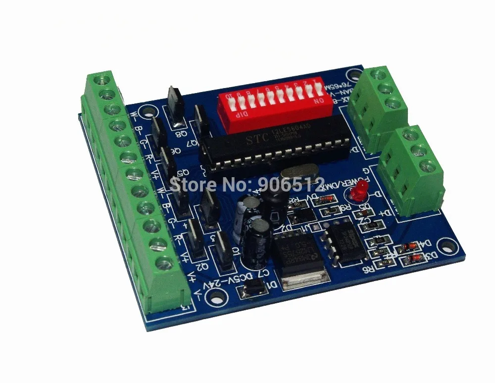 

Free Shipping 8CH RGBW dmx512 Controller,8channel 2groups RGBW output,DC5V-24V for LED strip light,LED RGB dump node,LED module