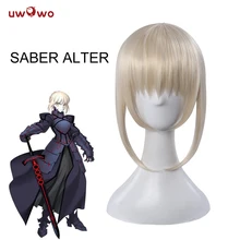 UWOWO аниме Fate Stay Night Saber Alter/Arturia Pendragon Alter косплей парик 35 см золотые