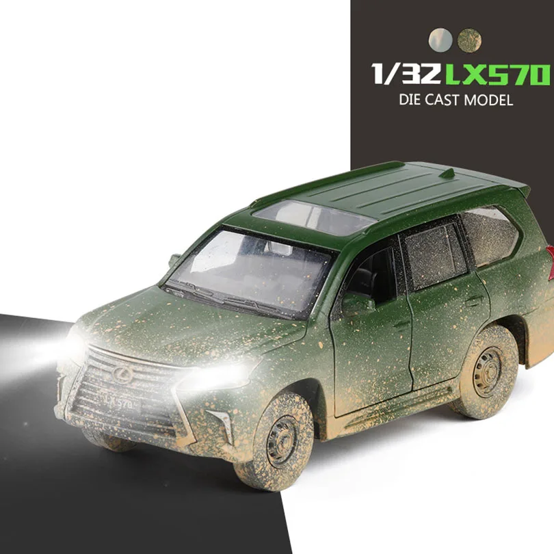 1/32 LEXUS LX570 Игрушечная модель автомобиля из сплава, детские игрушки, настоящая Лицензионная коллекция, военный внедорожник