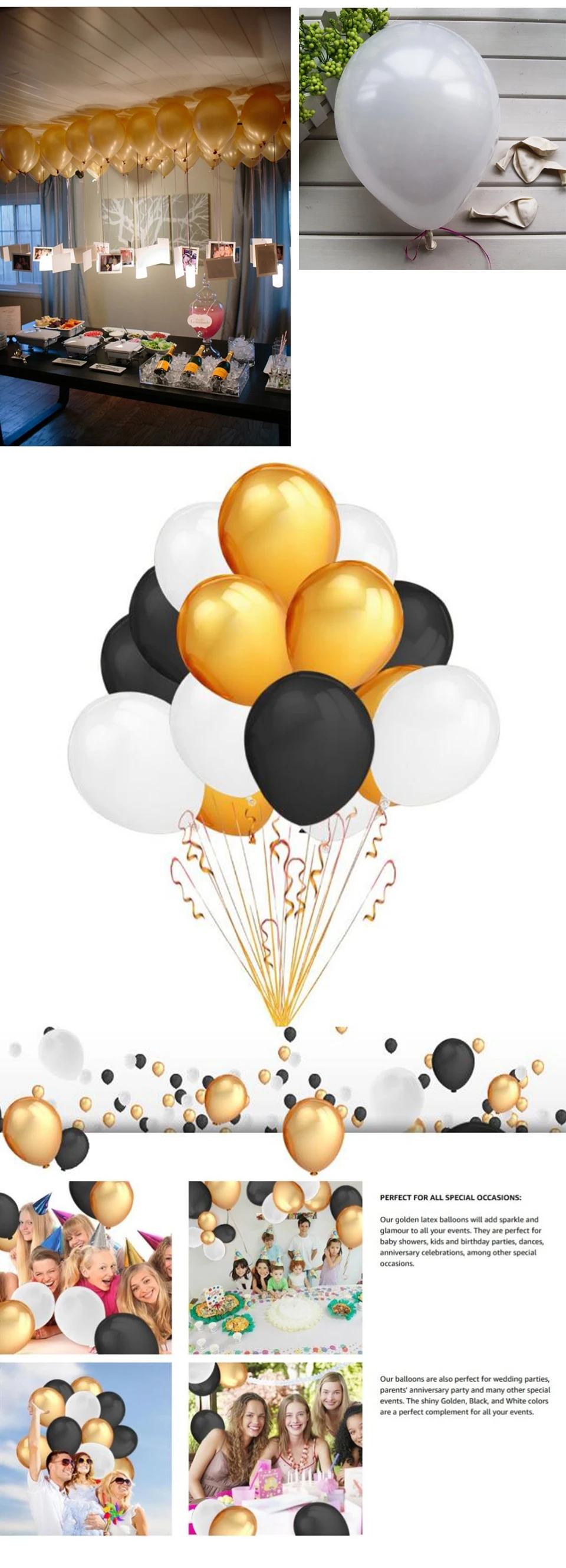 35 шт./лот 10 дюймов 1,8 г перламутровый шар гелий утолщаются globos золотой, черный, белый, день рождения воздушный шар свадебные шары для украшения