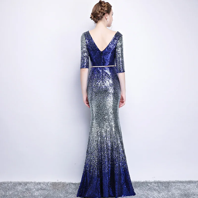

New Sequins V-Neck Chinese Traditional Dress Qipao Bride Cheongsam Dress Vestidos Chinos Oriental Wedding Gowns Party Dresses