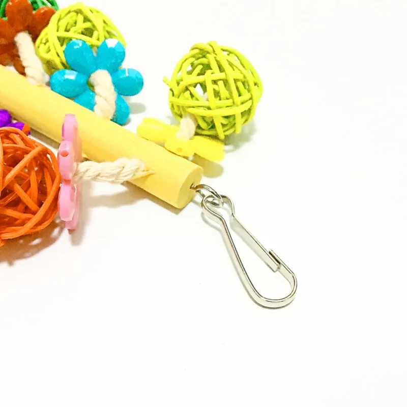 

Pet Bird Parrots Colorful Rattan Ball String Toys, Parrots Hanging Chewing Climbing Toys Bird Supplies Pet Products