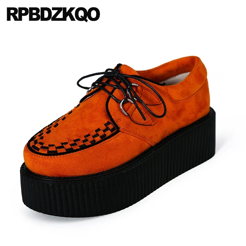 Для женщин из замши на платформе толстая подошва лианы фиолетовый Muffin синий 10