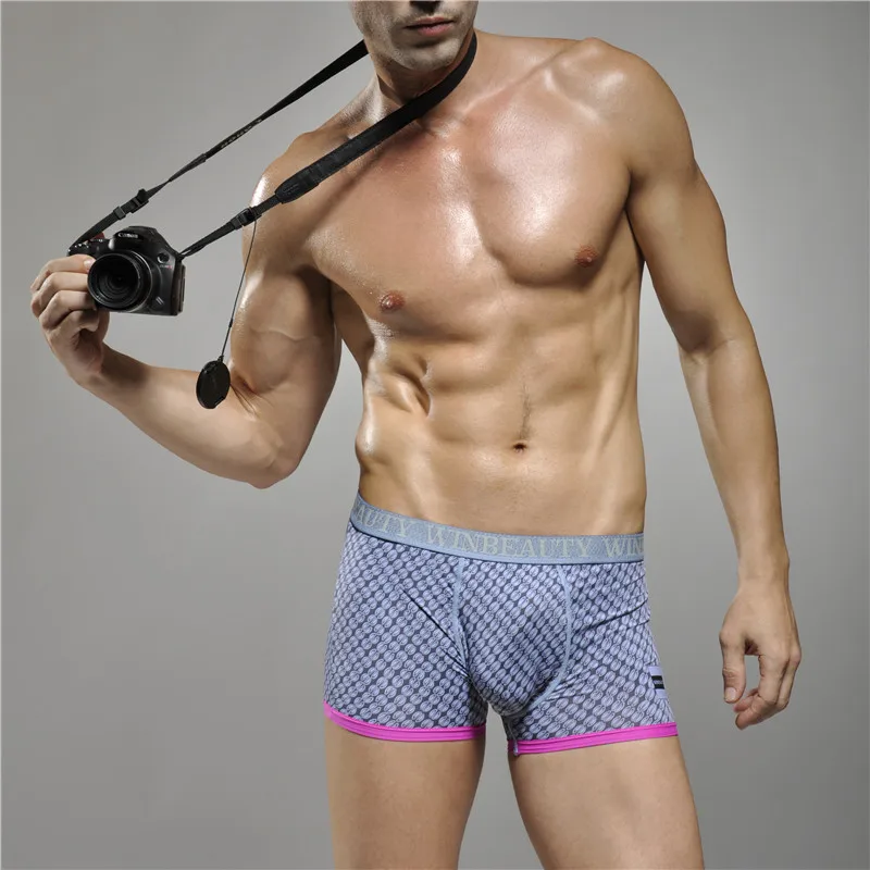 2017 New Win Brand Men Underwear Low-waisted Silk Sleepwear Breathable Underpant Comfortable Boxers M-XXXL Free shipping | Мужская