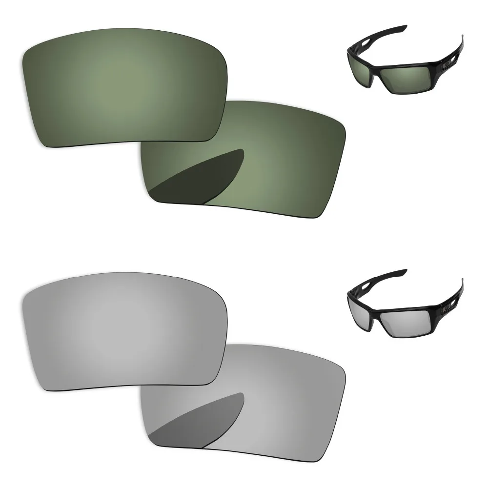 

Хромированные серебристые и зеленые черные 2 пары поляризованных сменных линз для очков 1 и 2 солнцезащитные очки оправа 100% защита от UVA и UVB