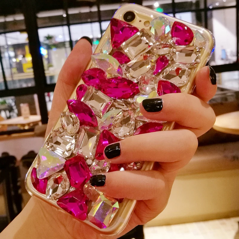 Сверкающий блестящий чехол со стразами для телефона iPhone 11 Pro 7 8 Plus X XS Max XR Samsung Galaxy