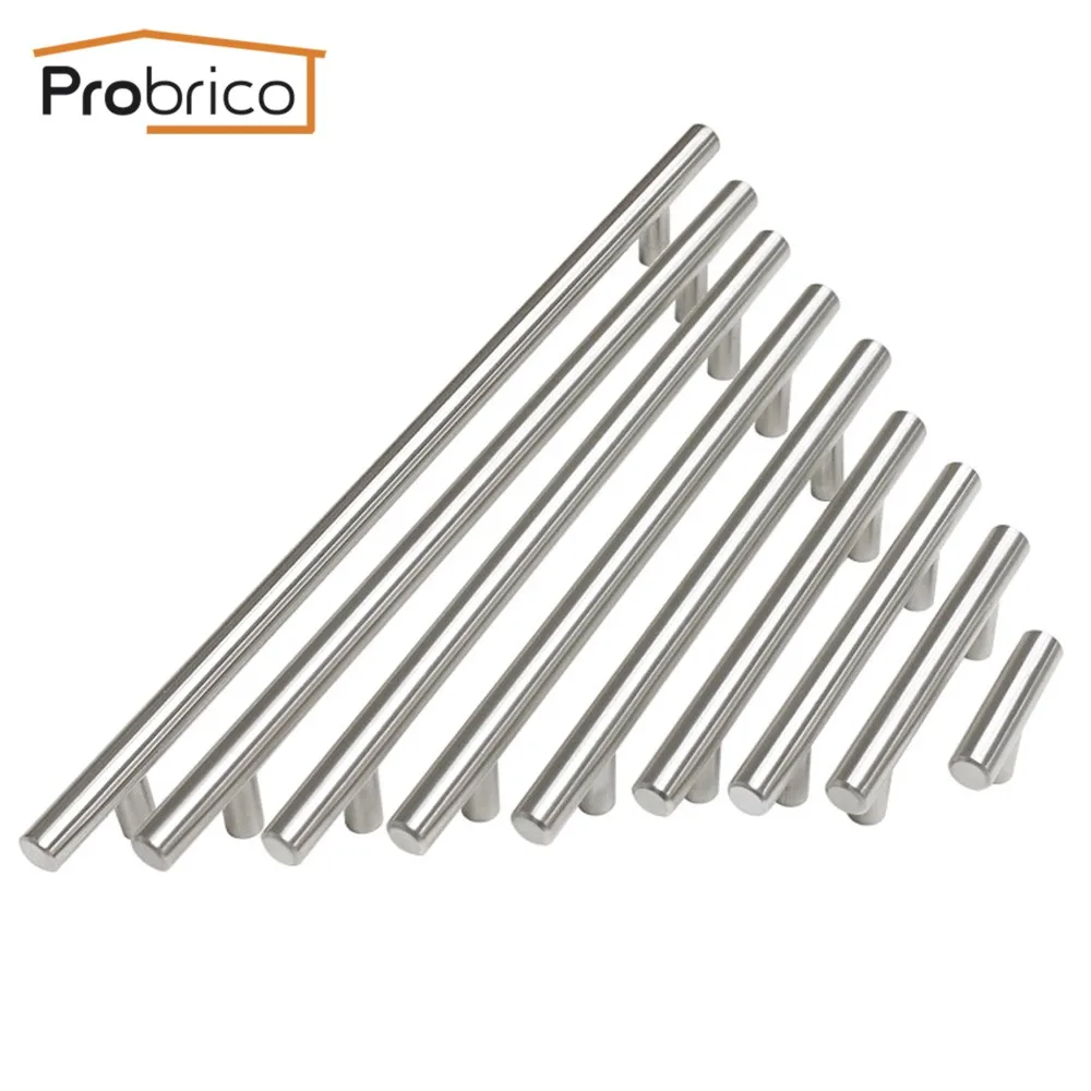 Probrico Ø12mm T барный шкаф ручки мебель ящик Шкаф Тянет нержавеющая сталь кухонные круглые ручки для дверей аппаратные средства шкафа