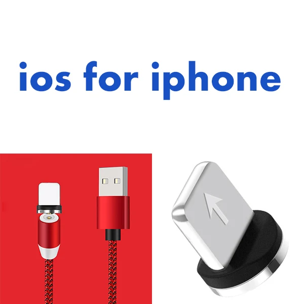 Темно-серый 1 м/2 м Магнитный USB кабель для IPhone Xs Xr 8 7 Plus 6S usb type C кабель Micro USB кабель для зарядки для samsung Xiaomi HUAWEI LG - Цвет: Темно-серый
