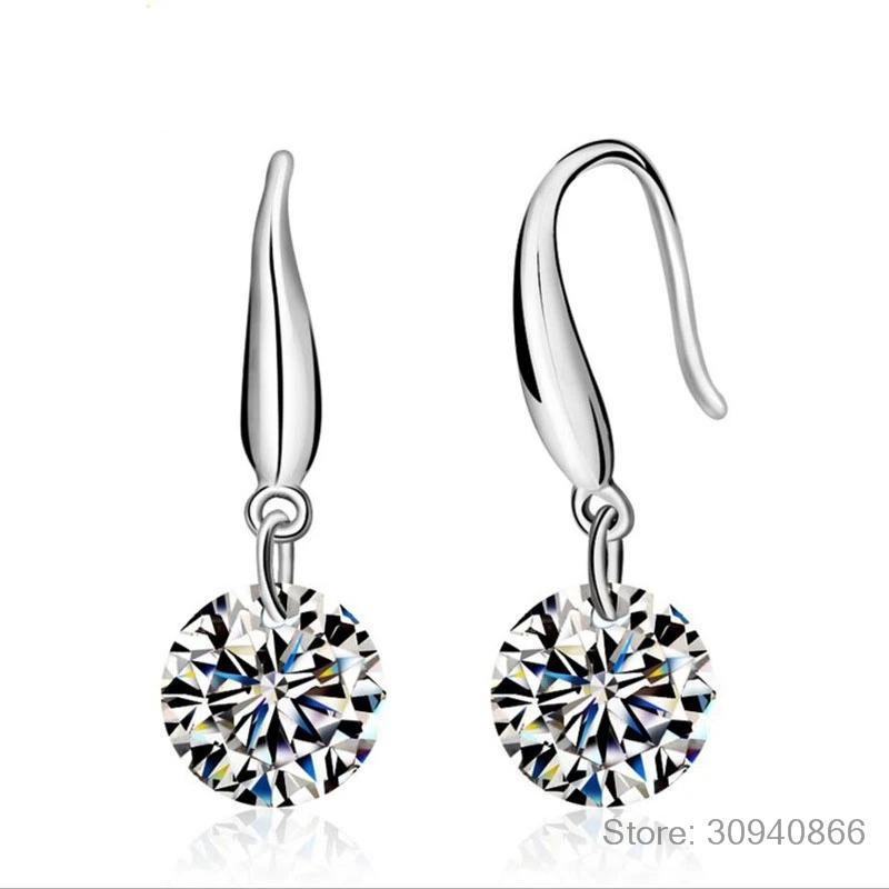 Распродажа 925 серебро Европа перо Кристалл от Swarovski Новая мода креативный cz женские серьги любовь микро горячие ювелирные изделия