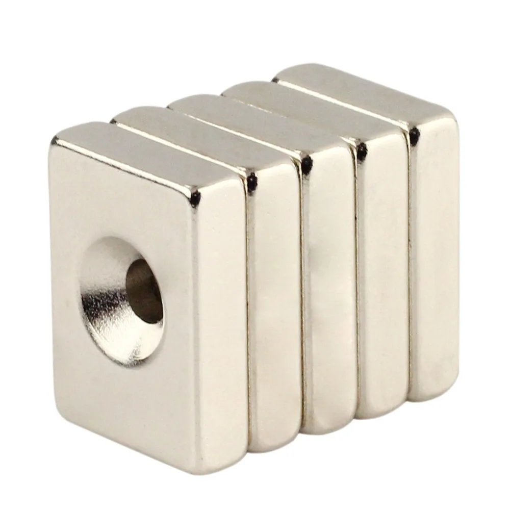 OMO Magnetics 5 шт. N50 блок счетчик затонувших магнитов 20*15x5 мм отверстие 4