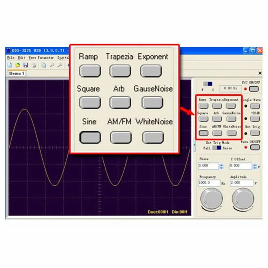 

H066 Hantek DDS-3X25 Pc Function Arbitrary Waveform Generator 25MHz 200MS/s DDS 4KSa DDS3X25