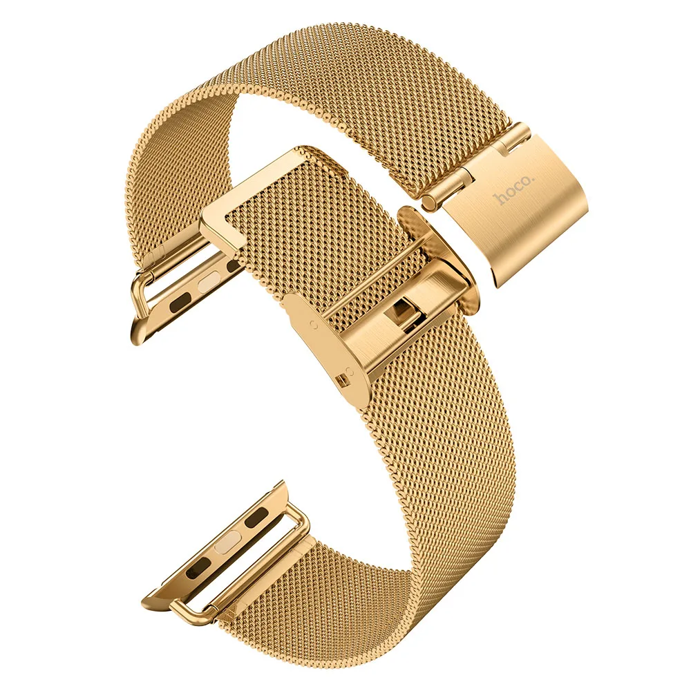 Ремешок для часов HOCO Milanese Loop для Apple Watch Series 5 4 3 2 1 ремешок 44 мм 42 мм 40 мм 38 мм сетчатый Браслет из нержавеющей стали