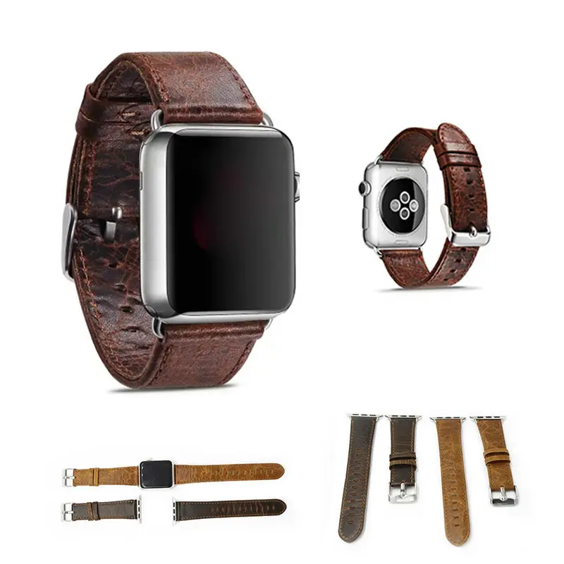 URVOI ремешок для apple watch ручной работы винтажный из натуральной кожи crazy horse iwatch с